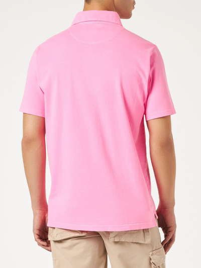 Shop Mc2 Saint Barth Fluo Pink Cotton Jersey Man Polo
