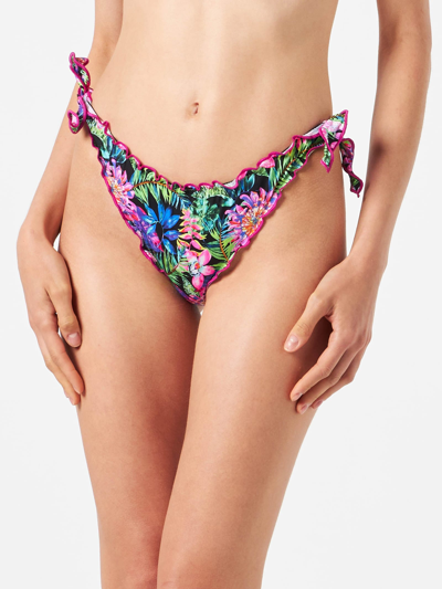 Mc2 Saint Barth Flowers All Over Print Swim Briefs In Pink