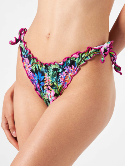 Mc2 Saint Barth Flowers All Over Print Swim Briefs In Pink