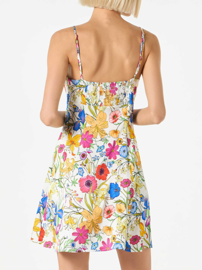 Mc2 Saint Barth Flower Print Slip Dress In Multicolor