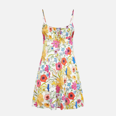 Mc2 Saint Barth Flower Print Slip Dress In Multicolor
