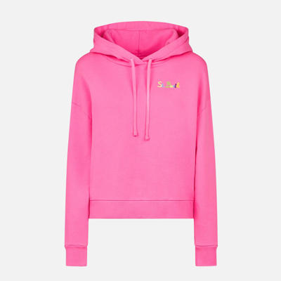 Shop Mc2 Saint Barth Cotton Bandanna Hoodie With St. Barth Embroidery In Pink