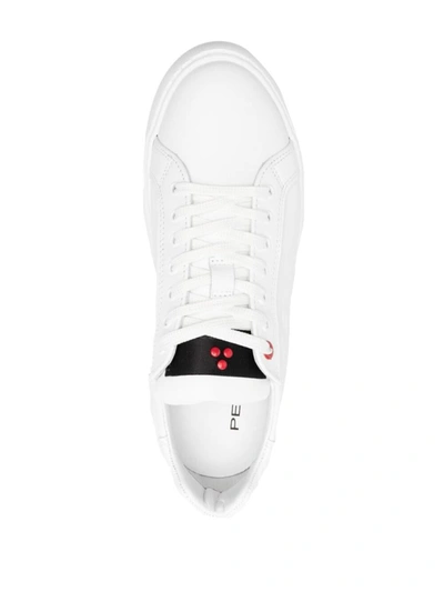 Shop Peuterey Debossed-logo Sneakers In White