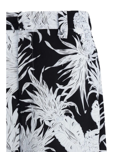 Shop Valentino Bermuda Shorts In St Pineapple Fdo Nero St Bianco