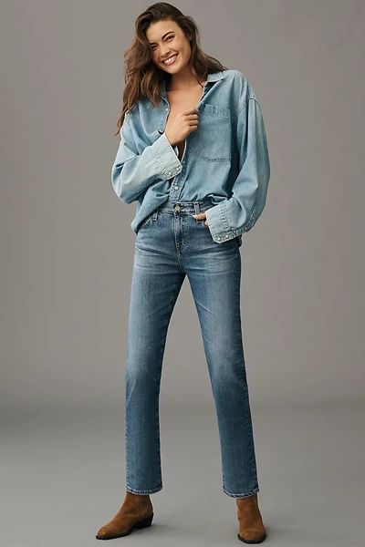Shop Ag Ex-boyfriend Mid-rise Relaxed Jeans In Blue