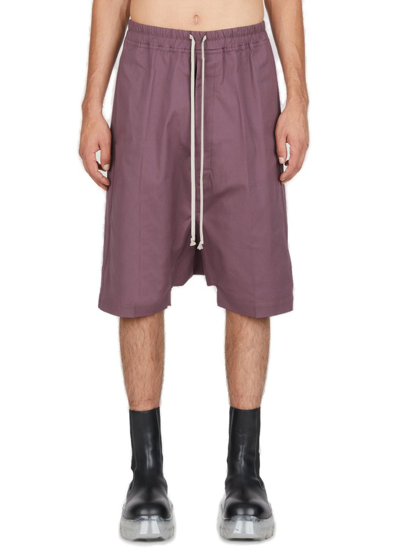 Shop Rick Owens Drawstring Shorts In Purple