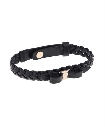 Shop Ferragamo Vara Bow Adjustable Bracelet In Black