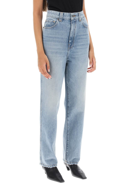 Shop Khaite 'martin' Straight Cut Jeans Women In Blue