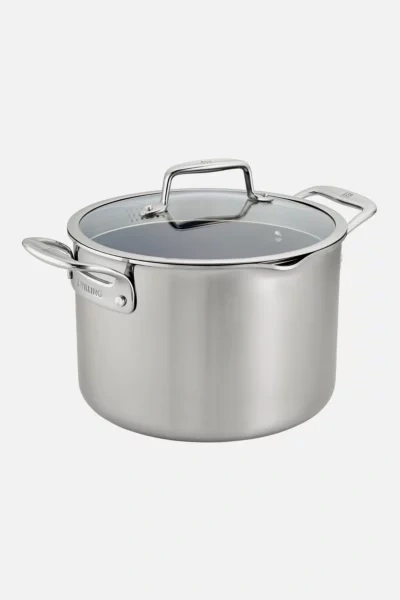 Shop Zwilling Clad Cfx 8-qt Stainless Steel Ceramic Nonstick Stock Pot In Stainless Steel At Urban Outfit