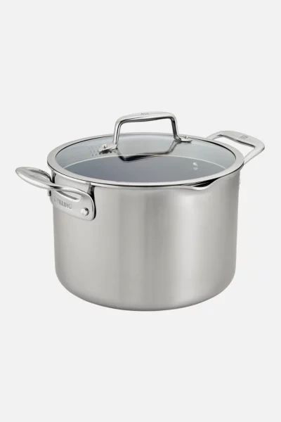 Zwilling Clad Cfx 8-quart Nonstick Stainless Steel Stock Pot In Stainless Steel