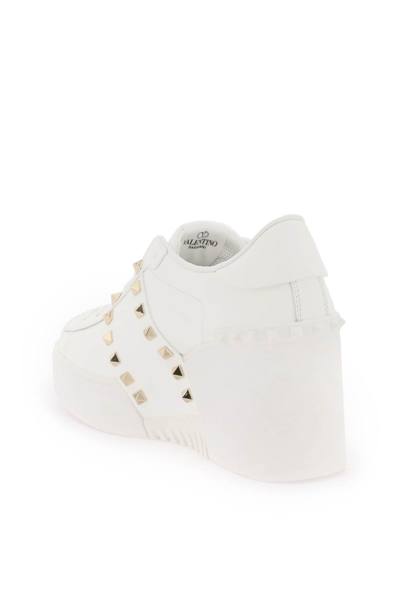 Shop Valentino Garavani 'open Disco' Wedge Sneakers Women In White