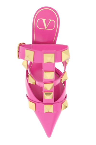 Shop Valentino Garavani Roman Stud Leather Pumps Women In Pink