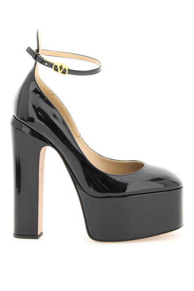 Shop Valentino Garavani Tan-go Patent Leather Platform Pump Women In Black