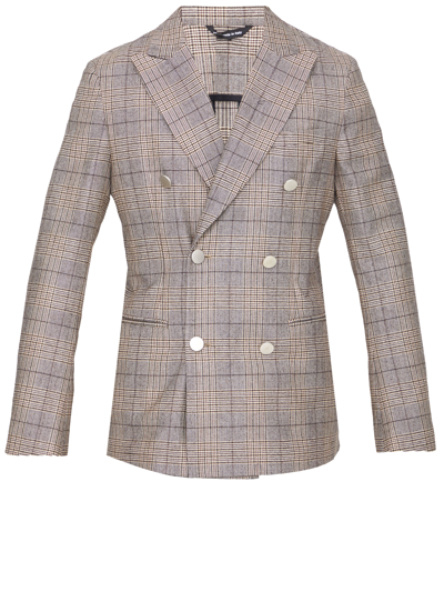 Shop Tonello Beige Wool Jacket