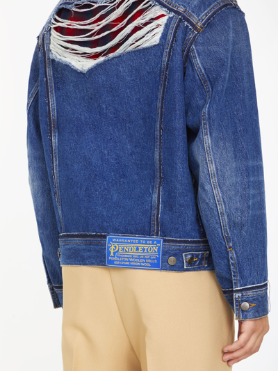 Shop Maison Margiela Pendleton Denim Jacket