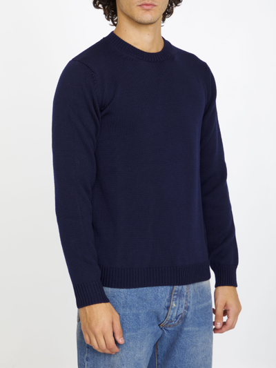 Roberto Collina Crew-neck Merino Jumper In Blue