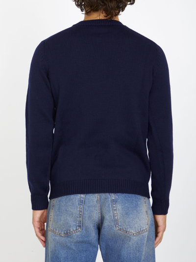 Roberto Collina Crew-neck Merino Jumper In Blue