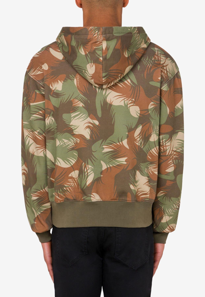 Shop Moschino Camouflage Hooded Sweatshirt In Multicolor