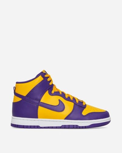 Shop Nike Dunk High Retro Sneakers University Gold / Court In Purple