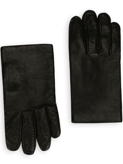 Shop Dolce & Gabbana Full-finger Leather Gloves In Black