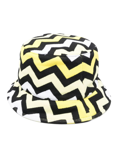 Shop Missoni Zig Zag-pattern Bucket Hat In Yellow