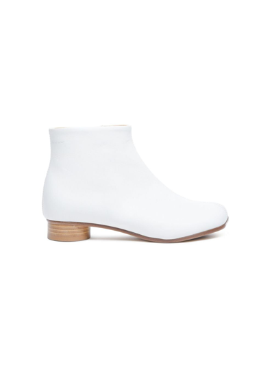 Shop Mm6 Maison Margiela Square-toe Ankle Boots In White