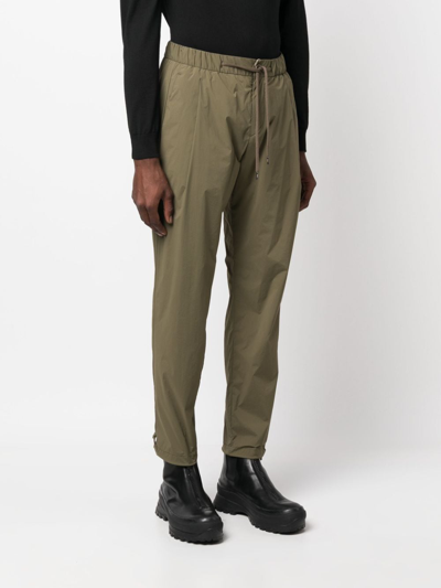 Shop Herno Drawstring-waist Tapered Trousers In Green