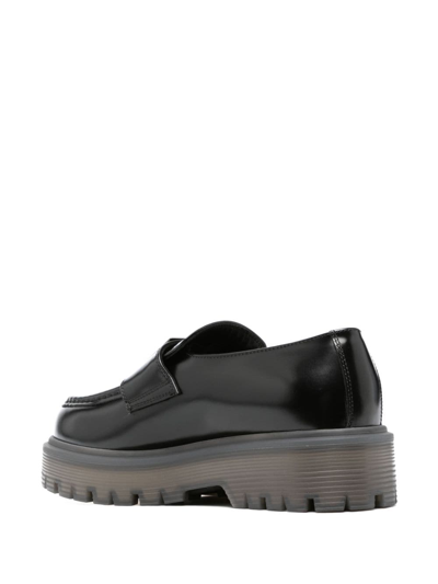 Valentino 45mm One Stud Leather Loafers In Black