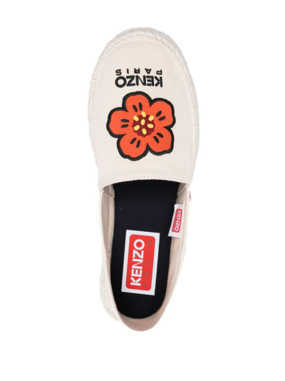 Shop Kenzo Boke-flower Slip-on Espadrilles In Neutrals