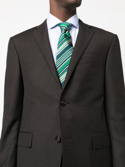 Corneliani Single-breasted Virgin Wool Suit In Brown