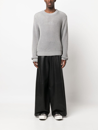 Misbhv Logo-patch Ribbed Jumper In Grey