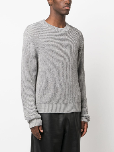 Misbhv Logo-patch Ribbed Jumper In Grey