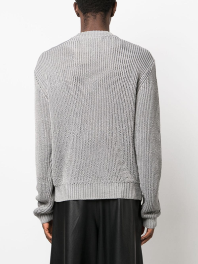 Misbhv Logo-patch Ribbed Jumper In Grey