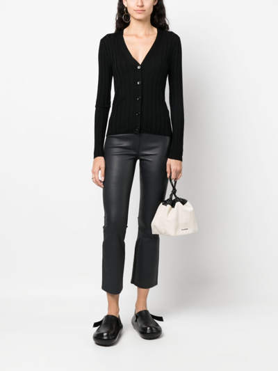 Shop Allude V-neck Virgin Wool Cardigan In Black