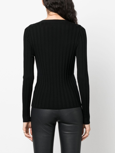 Shop Allude V-neck Virgin Wool Cardigan In Black