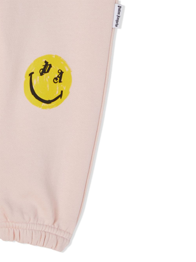 Shop Palm Angels Smiley Face-print Track Pants In Pink