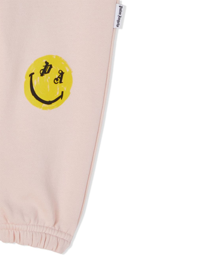 Palm Angels Smiley Face-print Track Pants In Pink