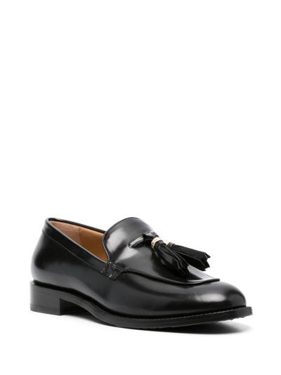 Shop Max Mara Tassel-detail Leather Loafers In Black