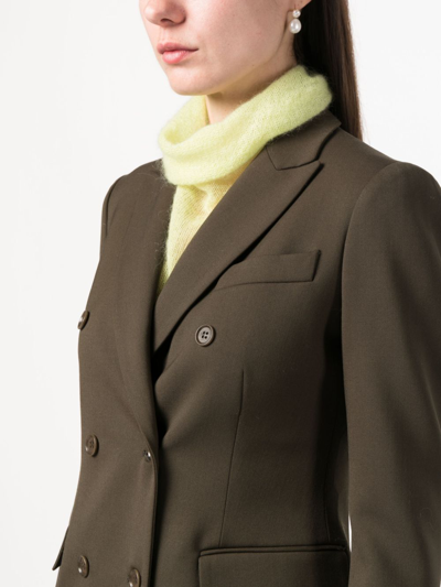 Shop P.a.r.o.s.h Notched-lapel Double-breasted Blazer In Green