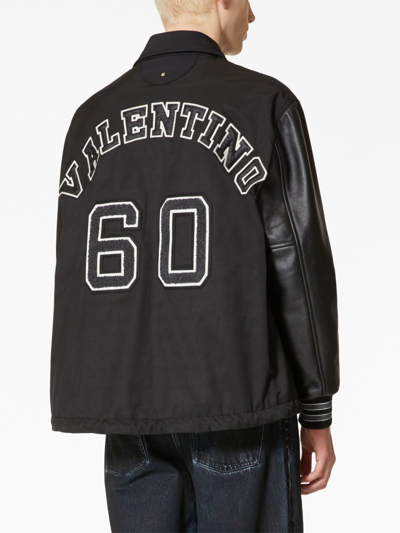 Valentino Logo-patch Varsity Jacket In Black