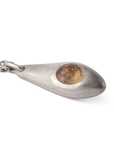Parts Of Four Chrysalis Quartz Pendant Necklace In Silver