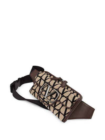 Shop Valentino Locò Toile Iconographe Belt Bag In Brown