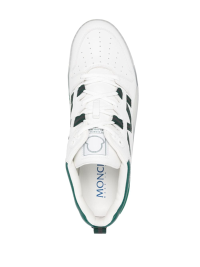 Shop Moncler Pivot Leather Sneakers In White