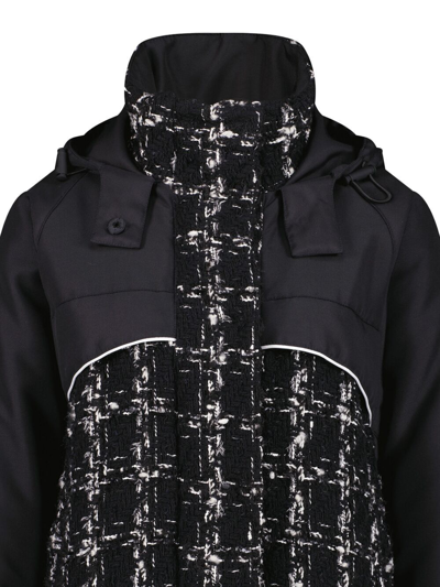 Shop Giambattista Valli Tweed Hooded Coat In Black
