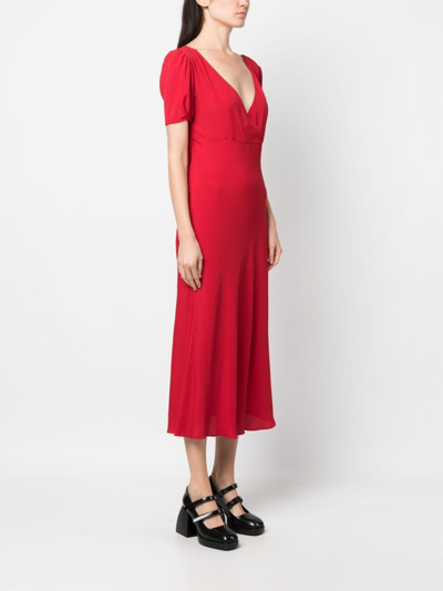 Shop N°21 V-neck Midi Dress In Red