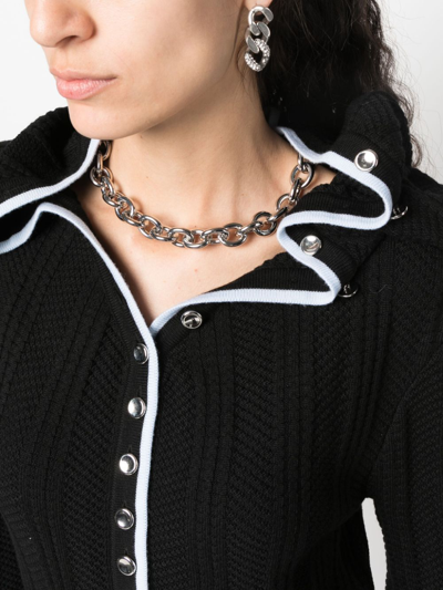 Y/project Evergreen Ruffle Necklace Knit Mini Dress In Black
