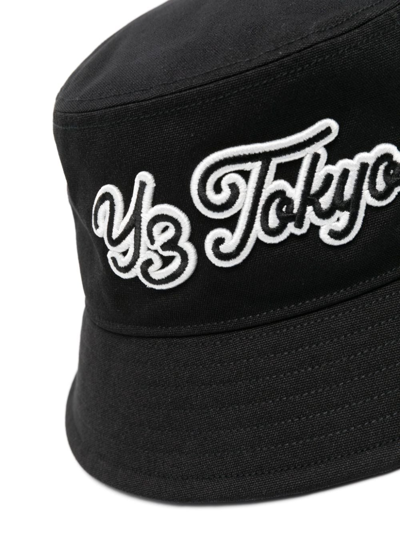 Shop Y-3 Logo-embroidered Bucket Hat In Black