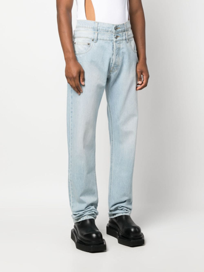Vtmnts Double-layer Straight-leg Jeans In Blue