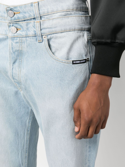 Vtmnts Double-layer Straight-leg Jeans In Blue