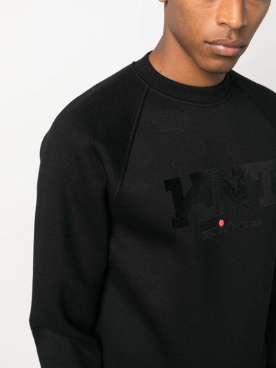 Shop Kiton Logo-print Raglan-sleeved Sweatshirt In Black